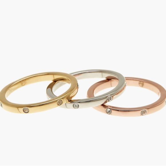 Water Resistance Crystal Tri Color Stackable infinity Rings. New Size 7 - Picture 6 of 9